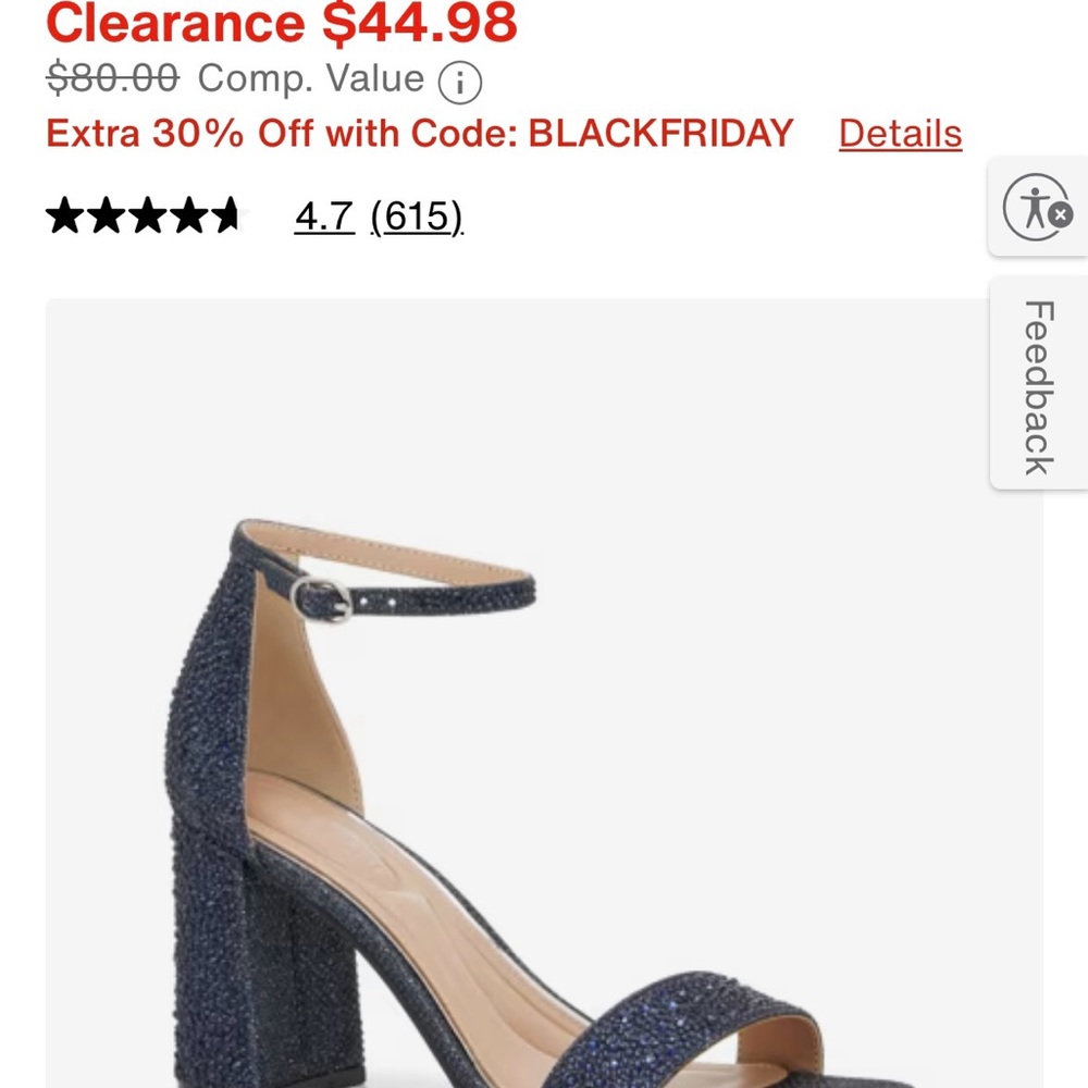 Kelly and Katie navy sparke heels size 10